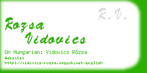 rozsa vidovics business card