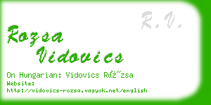 rozsa vidovics business card